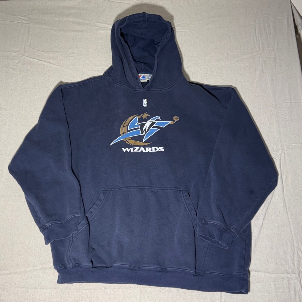 Majestic Washington Wizards NBA Hoodie Navy Blue Pullover Mens 3XT Big Tall
